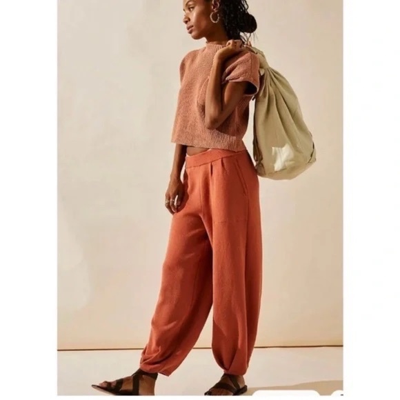 Free People Freya Rust Knit Top and Pants Set Free People sz m - Picture 2 of 4